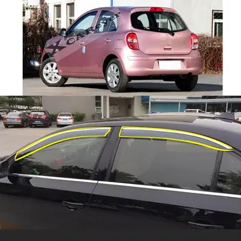 Autocolant auto din Plastic Geam Vreme Vânt Vizorul Ploaie/Soare Garda de Aerisire Copertine Pentru NISSAN Martie 2010-2017