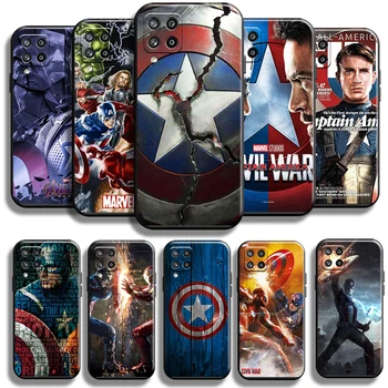 Avengers Captain America Pentru Samsung Galaxy A42 5G Cazul în care Telefonul Cazuri Capac Protecție Completă Shell Negru rezistent la Șocuri Silicon Lichid