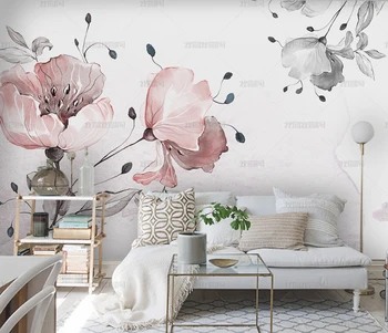Bacal Fotografie 3D Tapet Mural Pictat roz Floare Trandafir Bujor pictura Murala de Perete Living Home Decor Pictura 8D Hârtie de Perete