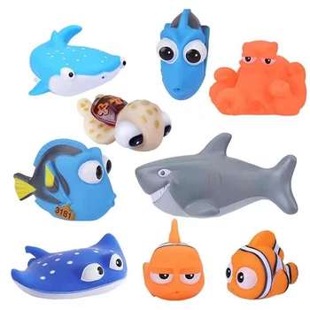 Baie Pentru Copii Jucării De Desene Animate Nemo Dory Float Spray De Apa Stoarce Jucarii Din Cauciuc Moale Baie Juca Pește Copil Baie Clovn De Jucărie