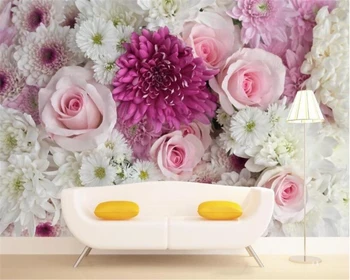 Beibehang 3d wallpaper flori de vis trandafiri, crini, flori de fundal de perete tablouri living, dormitor, TV tapet mural foto