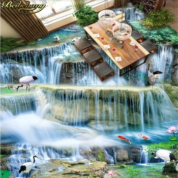 beibehang Foto Personalizate auto-adeziv 3D podea din PVC rezistent la apa podea Cascada living, baie etaj 3D faianta Decor Acasă