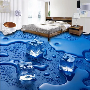 beibehang podea 3d tapet personalizat podea 3d picturi murale autocolante de perete cuburi de gheață, picături de apă 3D parchet papel de parede