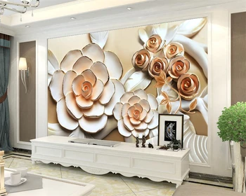 beibehang Tapet Personalizat Casa Decorative Murale Floare Trandafir Relief Murală TV de Perete de Perete de Fundal 3d tapet papel de parede