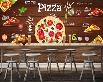 beibehang tapet Personalizat Pizza 3D fundal peretele de vest restaurant picturi murale TV fondul pictura murala de perete Tapet pentru perete 3 d