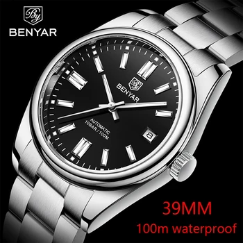 BENYAR 2021 Clasic de Moda 39mm Ceas pentru Bărbați din Oțel Inoxidabil Ceas rezistent la apa 100m Ceas de Lux pentru Bărbați Ceas