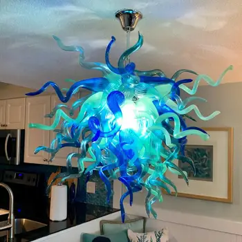 Blues Abajur Candelabru Mână cu sufletul la gură Candelabru de Sticlă Iluminat cu LED-uri de Artă din Sticlă Candelabru Lumina pentru Noi Decorarea Casei