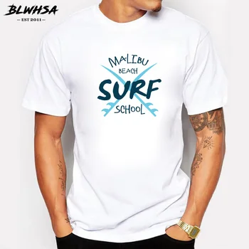 BLWHSA Nou-veniți Vacanta de Vara Barbati Camasi Maneca Scurta, Haine de Plaja din Malibu Școală tricouri Surffing Top Casual Tees