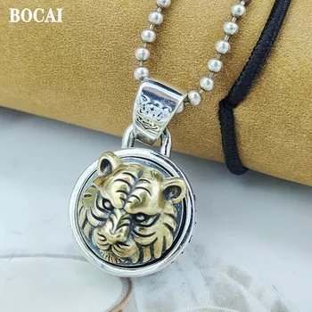 BOCAI 2022 Pur S925 Argint Bijuterii Nou la Modă Retro Cap de Tigru de Cotitură Pentru Noroc Om Pandantiv Cadouri de Ziua Îndrăgostiților
