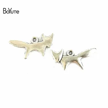 BoYuTe (100 Piese/Lot) 11*20MM de Bricolaj en-Gros de Accesorii Bronz Antic Argint Placat cu Metal Cat Farmecele pentru a Face Bijuterii