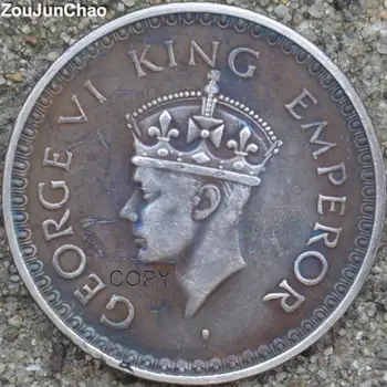 British India Monedă 1945 CEORGE VI REGELE ÎMPĂRAT Argint Placat cu O Rupie Copia Monede