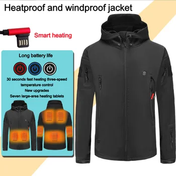 Bărbați în aer liber de Iarnă de Încălzire Electrică Jacheta de Încărcare USB Bărbați Încălzit Jachete Inteligente de Căldură în aer liber, Schi, Drumeții Haine