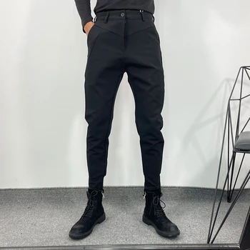 Bărbați În Formă De Con Pantaloni Toamna Iarna Nou Moda De Tineret Contractat Slim Negru Clasic Casual De Dimensiuni Mari Pantaloni