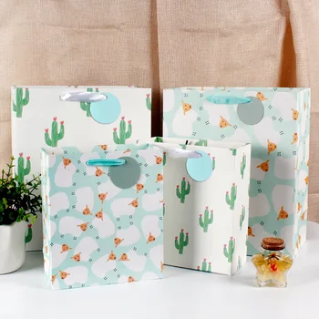 cactus geantă de mână oile flocking ambarcațiuni cadou pungă de cumpărături pungă de hârtie de bomboane ambalaje de hârtie flori cutie cadou коробка упаковка punga de cadou
