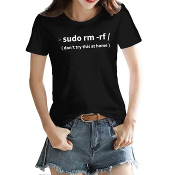 Calitate de Top Dezvoltator Sudo rm-rf Esențiale gât T-shirt Negru Geek FreshTees Topuri Europene Dimensiune