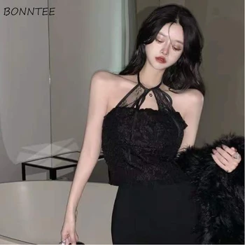 Camis Femei Căpăstru Sexy Masiv Pur Stil coreean Club Vintage Streetwear Y2K Dantelă Dulce Arc Bodycon Mature Topuri de Vara All-meci