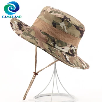 CAMOLAND Impermeabil Bucket Hat Pentru Femei Barbati Vara Protecție UV Palarie de Soare Camuflaj Design Boonie Hat de sex Masculin Pescuit, Drumeții Capace
