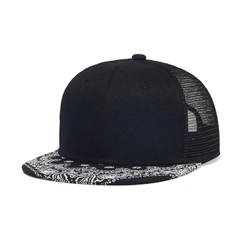 Capac Bărbați Snapback Black Tata Pălărie Plat Bill Reglabil Vara Respirabil Sport Hiphop În Aer Liber Accesoriu Pentru Adolescenti