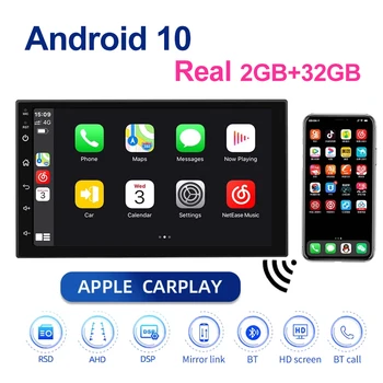 Carplay Android 10 Universal Auto 2din Radio Android 9.1 GPS DSP IPS AHD Autoradio audio pentru Nissan, Honda, VW, Hyundai, TOYOTA KIA