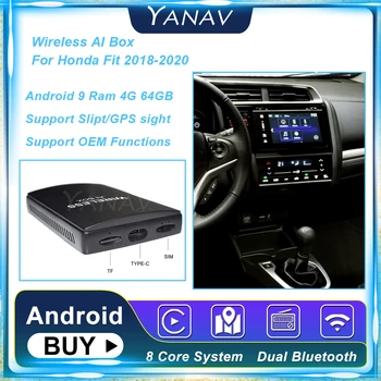 Carplay, Android Auto Wireless Ai Cutie Pentru Honda Fit 2018-2020 Android 9 4G 64GB Auto Smart Box Multidmeia Carbo Plug and Play
