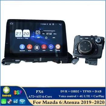 CarPlay si Android Auto PX6 Android 10 Car DVD Player pentru Mazda 6 Atenza 2019 2020 DSP Radio Stereo Bluetooth GPS WIFI 5.0