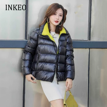 Casual pentru Femei de iarna 90% Alb rață jos jacheta de Moda Guler maneca Lunga Puffer coat Liber Pufos uza INKEO 2O221