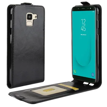 Caz de telefon Pentru Samsung Galaxy J6 Versiunea Europeană Flip PU Piele Înapoi Caz Acoperire Portofel Smartphone Sac Coque Funda Caz