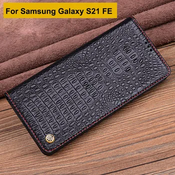 Caz Pentru Samsung Galaxy S21 FE telefon piele caz acoperire Pentru Samsung Galaxy S 21 FE flip Piele naturala cazuri S21FE