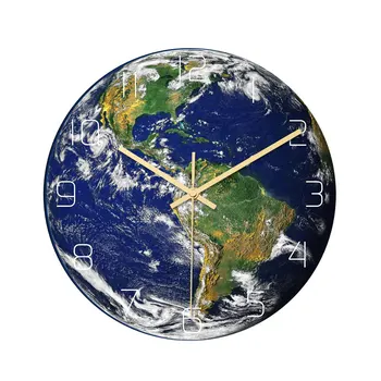 Ceas De Perete Acrilica Ceasuri De Perete Home Decor Luminos Uita-Te La Pământ Cele Șapte Continente Tăcut Dormitor Ceas Cadou