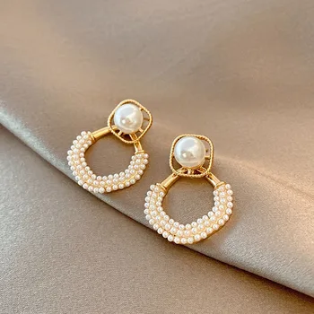 Cercei Cu Perle Cercei Cu Diamante Coreea Cercei Argint 925 Ace Cercei Moda Bijuterii Cercel De Perla En-Gros Cercei