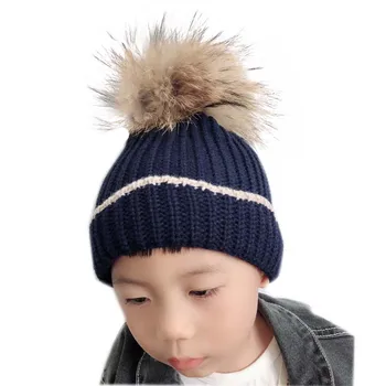 chelioși căciuli pentru copii șapcă de blană pălării de iarnă pentru copii băieți fete pompom beanie cap pompon pălărie