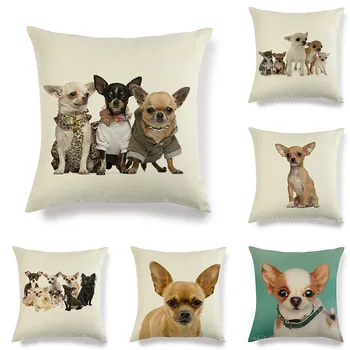 Chihuahua Serie Pernele De Acoperire Câini Drăguț Față De Pernă Canapea Camera De Zi Dormitor Bay Fereastră Decorare Accesorii Perna Decorativa