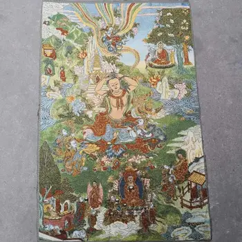 China a vechi Tibet mătase Thangka cum ar fi agățat tabloul fengshui Verde Tara portret