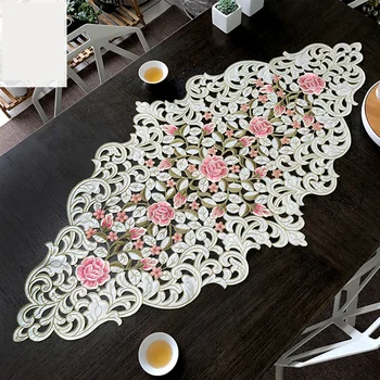 Chineză brodate clasice Gol cabinetul a crescut pânză masă de cafea mat pavilion tabelul runner M569