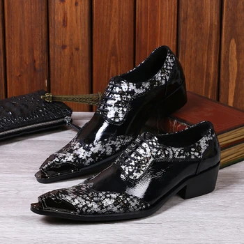 Christia Bella Britanic Mozaic Formale Bărbați Pantofi Oxford Din Piele Adevărată A Subliniat Toe Pantofi Brogue Lace Up Rochie De Petrecere Pantofi De Sex Masculin