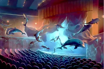 Cinema delfin Din lemn puzzle 1000 piese ersion puzzle card alb pentru adulți copii, jucarii educative