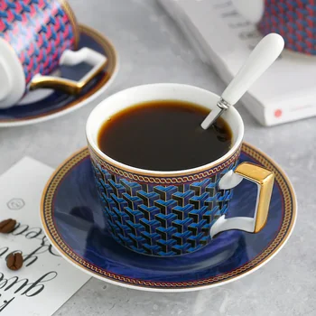 Clasic abstract linie ceramice ceașcă de cafea Moda model geometric după-amiază ceașcă de ceai negru