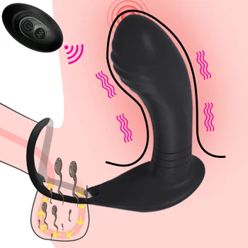 Control Wireless sex Masculin, Prostata pentru Masaj Vibratoare vibrator Anal Prostata Stimulator Dop de Fund Ejaculare întârziată Inel Jucărie Sexuală pentru Bărbați