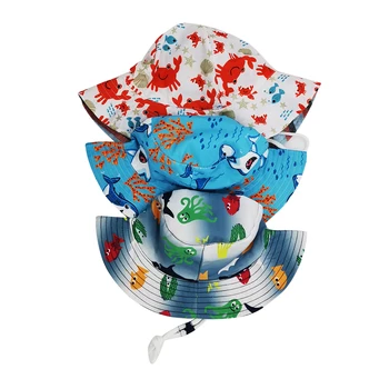 Copii Copii Vara Găleată Pălării Drăguț Animale De Imprimare Bumbac Palarie De Soare Capace De Călătorie În Aer Liber Palarii De Plaja Pentru Baieti Fete Noi