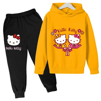 Copii Hello Kitty Hanorace Haine Baieti Seturi De Copii Trening Tinutele Vestimentare De Primăvară De Toamnă De Moda Bluze Costume Pentru Copii