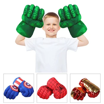Copii Hulk Mănuși super-Erou Spiderman, Captain America, Iron Man, Hulk Cosplay de Pluș Mănuși pe Mâini de Halloween pentru Copii Jucării
