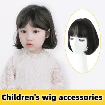 Copii Peruca Pălării Copii Printesa Copilul Bobo Cap Styling Părul Fetelor Set Complet Catarama Parul Scurt Simulare Accesorii Frumos