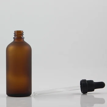 Copil negru recipient rezistent la 100ml flacon de sticlă de chihlimbar mat cosmetice ambalaj vânzare bine