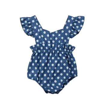 Copilul Romper Copil Nou-Născut Fete Confortabil Dot Imprimare Fără Mâneci Romper Salopeta, Costume De Haine De Vară