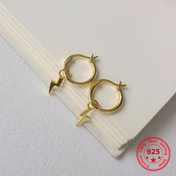 Coreea de Cald Stil Pur 925 Sterling Silver Cercei pentru Femeile Delicate de Aur de Moda Fulger Legăna Cercei Bijuterii
