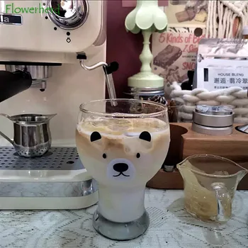 Coreea Drăguț Urs De Sticlă Desert Rece Cana Bea Cupa Urs Cana De Bere Pahar De Vin Personalizate Ceașcă De Cafea Sticla De Apa Sticla Drinkware