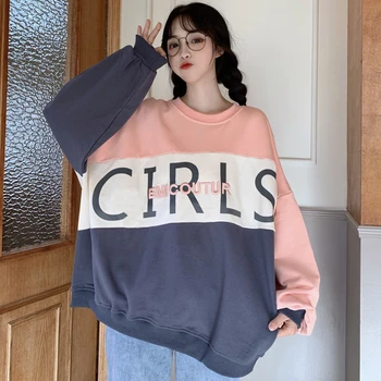 Coreea Style Culoare Blocarea Pulover Femei T-Shirt Estetice Y2k Haine De Toamna Femei Portocaliu Teuri Harajuku Epocă Goth Topuri