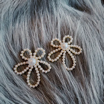 Coreeană nou design de bijuterii de moda exagerat de mare de flori plin de perle elegante femei cercei