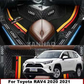 Covorase auto Pentru Toyota RAV4 2020 2021 Auto de Lux Dublu strat Auto Covorase Covoare din Piele rezistent la Uzura Piese de Interior