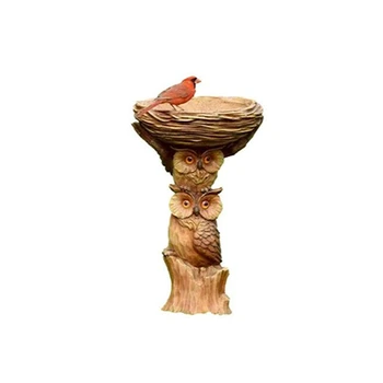 Creative Bufniță Pasăre Stil De Baie Alimentator Polyresin Manual De Gradina Pentru Păsări În Aer Liber, Grădină, Curte Gazon Decoratiuni Baie Tava